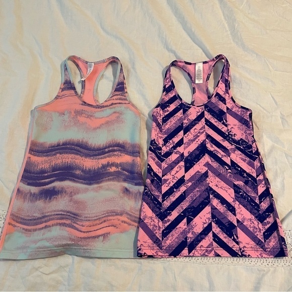 LOT Ivivva Lululemon Girls 8/10/12 Pink Purple Racerback Tanks Zella Top Large - Picture 2 of 8